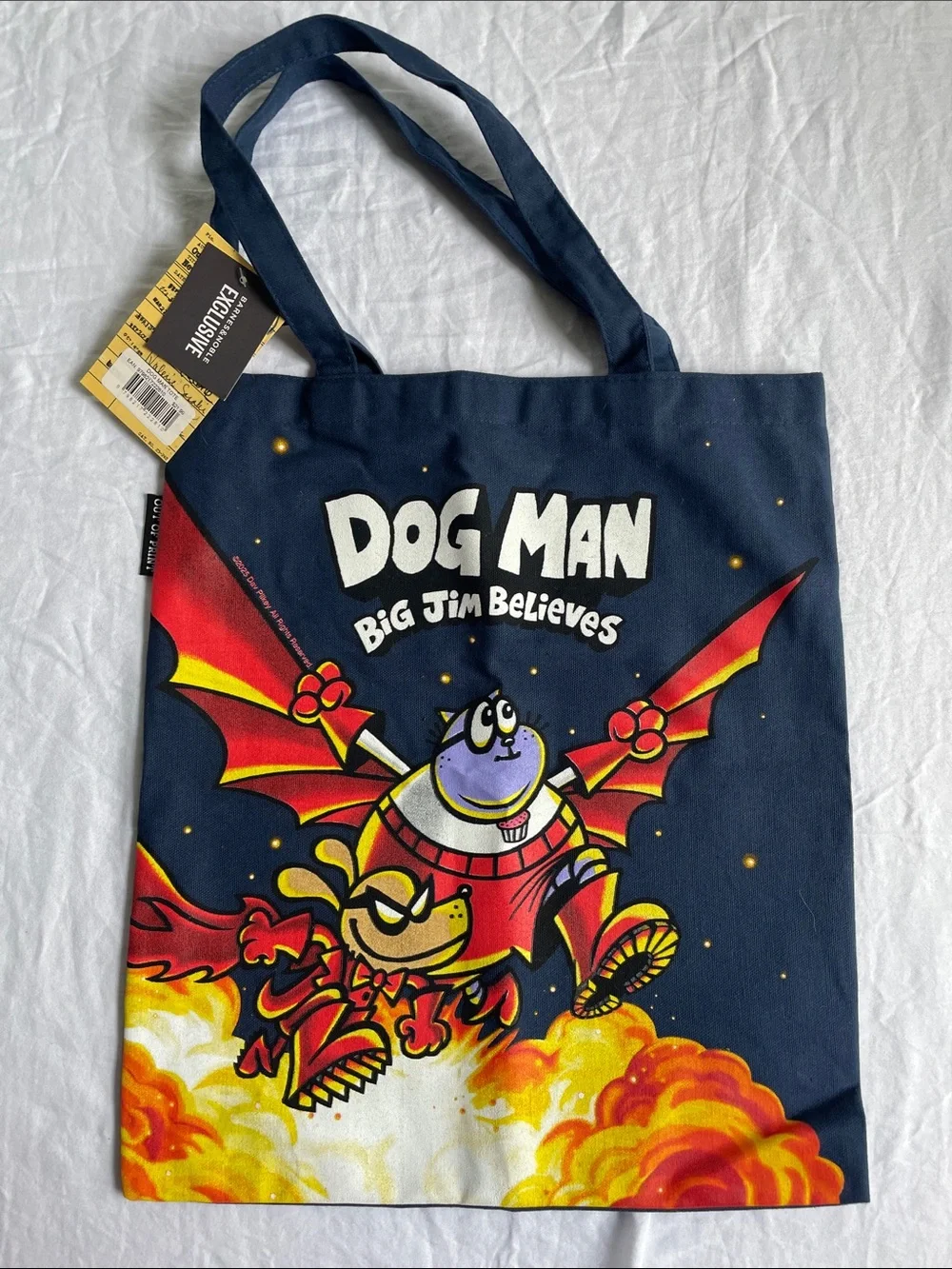 BIG JIM BELIEVES Tote Bag Dav Pilkey Dogman Book Barnes & Noble Out Of Print